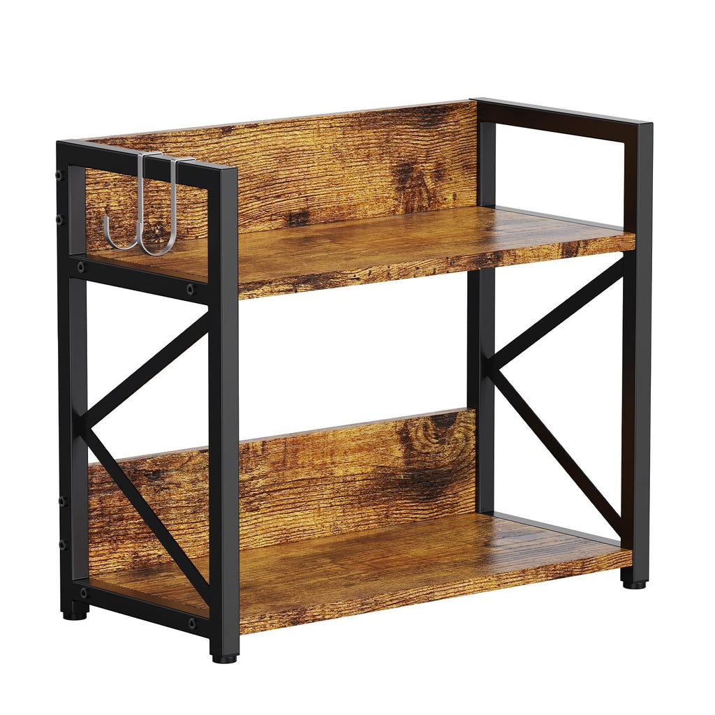 2 Tier Kitchen Counter Shelf Organizer, Coffee Bar Station Organizer for Countertop，Space Saving Spice Rack, Desk Shelf Riser, Coffee Bar Accessories