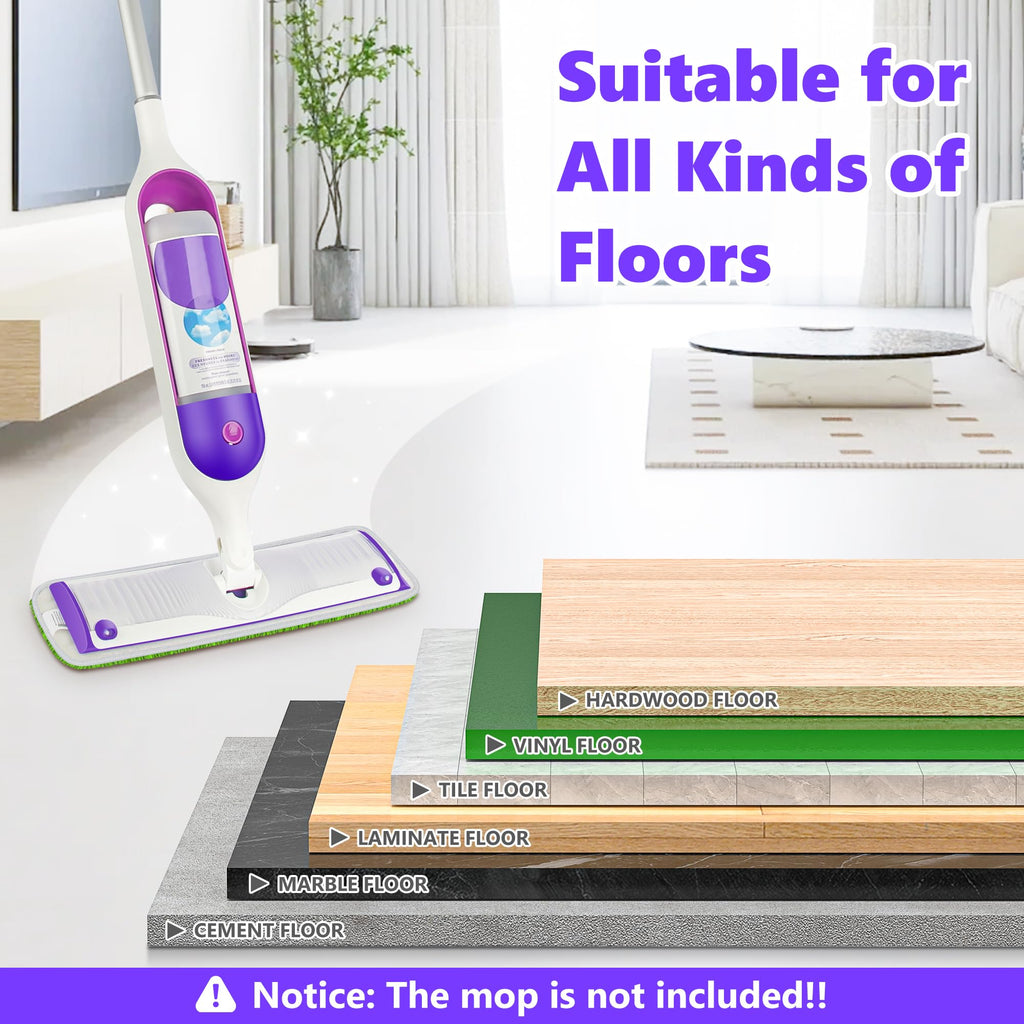 Reusable Mop Pads Compatible with Swiffer PowerMop, Microfiber Mop Pads Refills Mop Heads Replacement for Swiffer Mop Spray Mop Floor Mop, Washable Reusable Floor Mopping Refills, 6 Pack