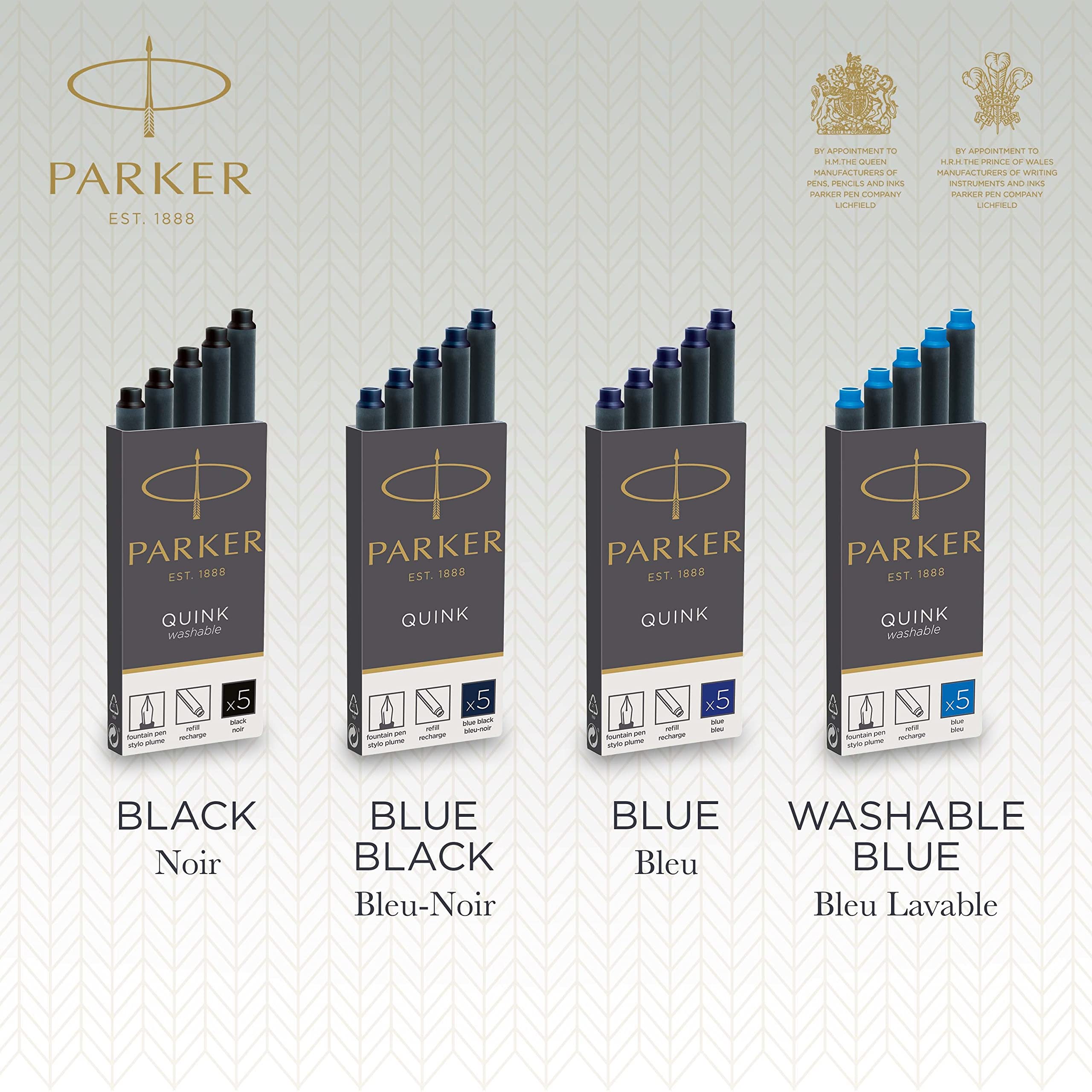 Parker 1950382 Quink Fountain Pen Refill Pack of 10