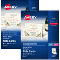 Avery Printable Note Cards, 4.25" x 5.5", Two-Sided Printing, Matte White, 2 Pack, 100 Cards Total (5813)