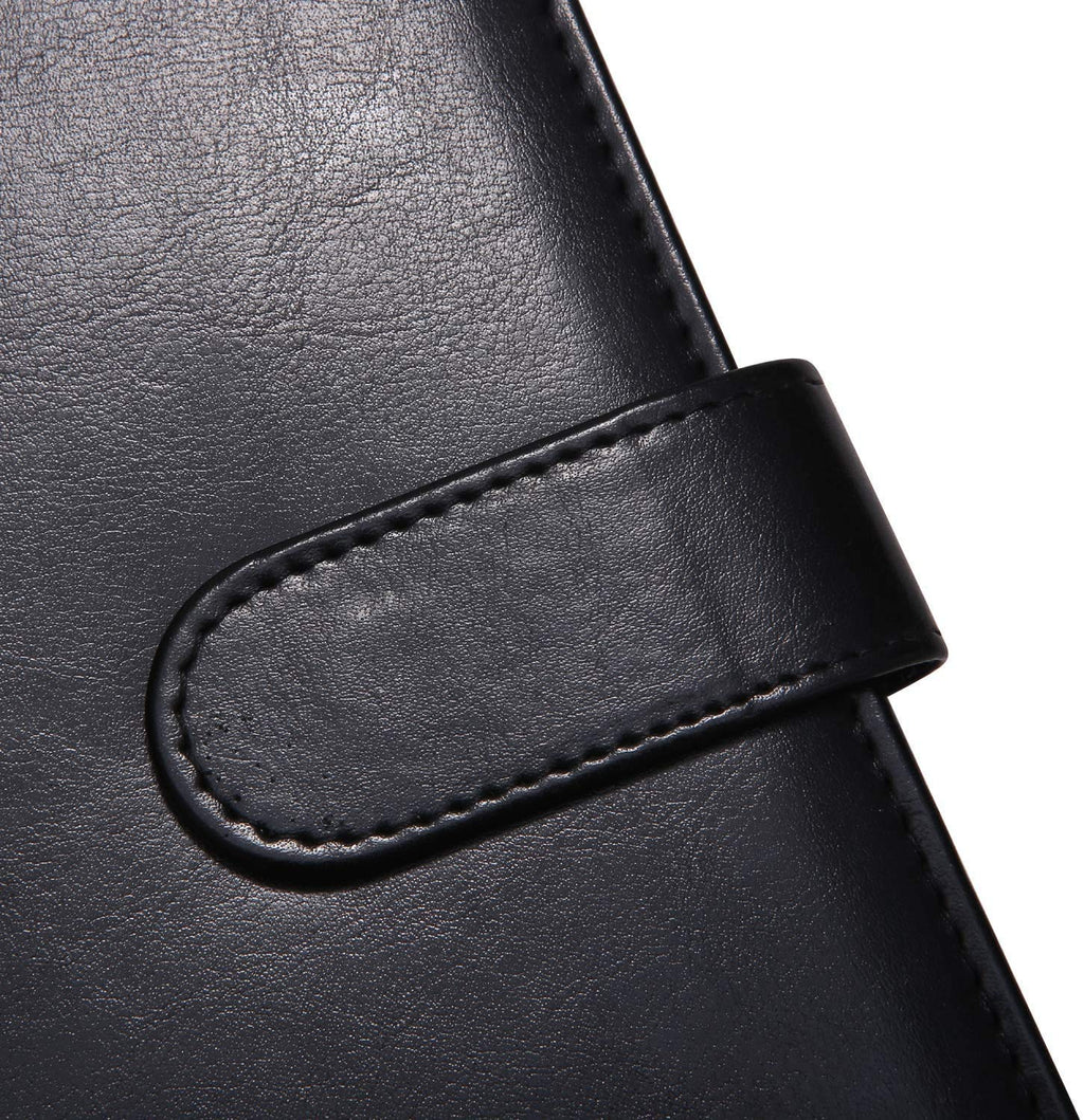 Padfolio Clipboard Folder File Folder With Pocket, Faux Leather Clipboard Storage For Letter Size A4 Wring Pad for Business School Office Conference (Black)