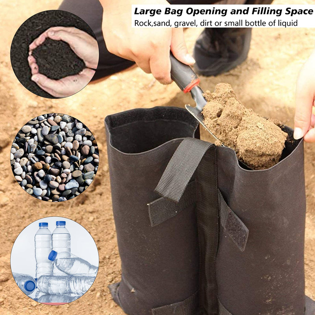 Gazebo Weights Bags, 4 Pack Gazebo Sand Weights, Heavy Duty Sand Weight Bags, Leg Weights for Pop up Canopy Tent Sun Shades, Garden Gazebos, Umbrella, Parasols, Trampolines Weighted Feet Bag