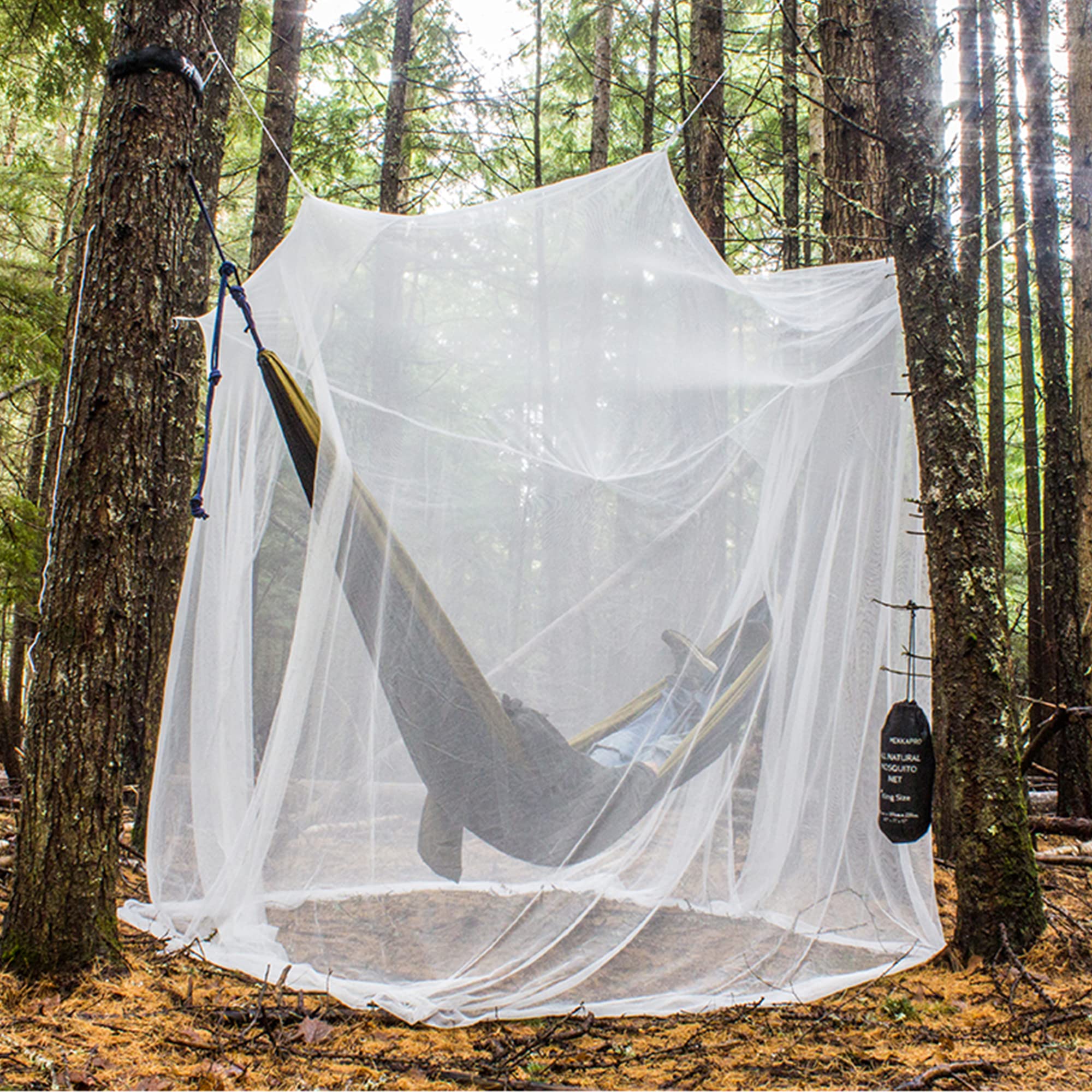 MEKKAPRO Ultra Large Mosquito Net and Insect Repellent by Large Two Openings Curtains 71" x 87" Lightweight & Portable Mosquito Netting Outdoor Camping