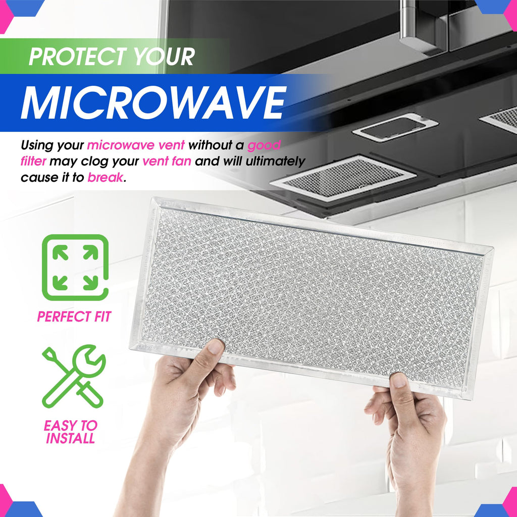 Replacement for Whirlpool W10208631A Microwave Grease Filter (2-Pack)
