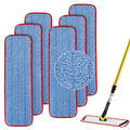 Replacement Microfiber Pad for Rubbermaid Commercial 18.5 Inch Mop Head - 6 Pack Wet & Dry Commercial Cleaning Refills Reusable Mops Refills Fit for Any Microfiber Flat Mop System 18.5"