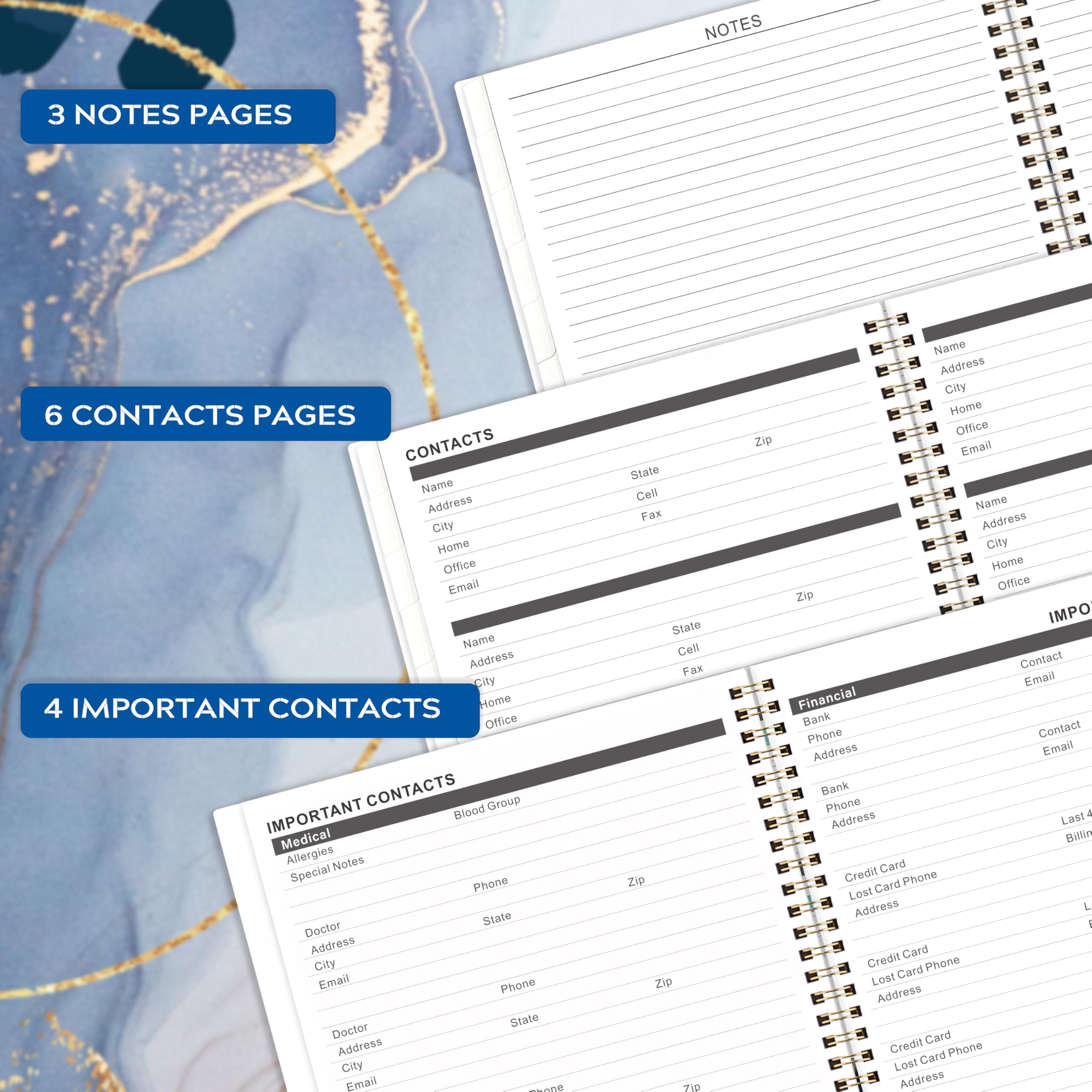 2026-2027 Monthly Planner - JAN 2026 - DEC 2027, 8.5" x 11" 24 Monthly Planner 2026-2027, Calendar Planner with Tabs, Inner Pocket, Thick Paper - Leaf Sand