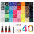 40 Colors Resin Jelly Rhinestones for Bedazzling Kit 32000 Pcs 3mm Flatback Rhinestones with Tweezers Pen 3Pcs B7000 Glue Bedazzling Gems Rhinestone Kit for Clothing Shoes Nail Cups DIY Crafts