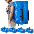 TAILI Heavy Duty Moving Bags, Cloth Storage Extra Large Tote Bag Container with Sturdy Zipper and Strong Handles, Blue, 4 Pack