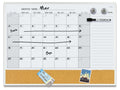 Quartet Slim Magnetic Combination Dry Erase Whiteboard Calendar & Corkboard - 23” x 17" Combo White Board & Cork Bulletin Board - Small Message Board for Wall - White Slim Aluminum Frame (6447415861)