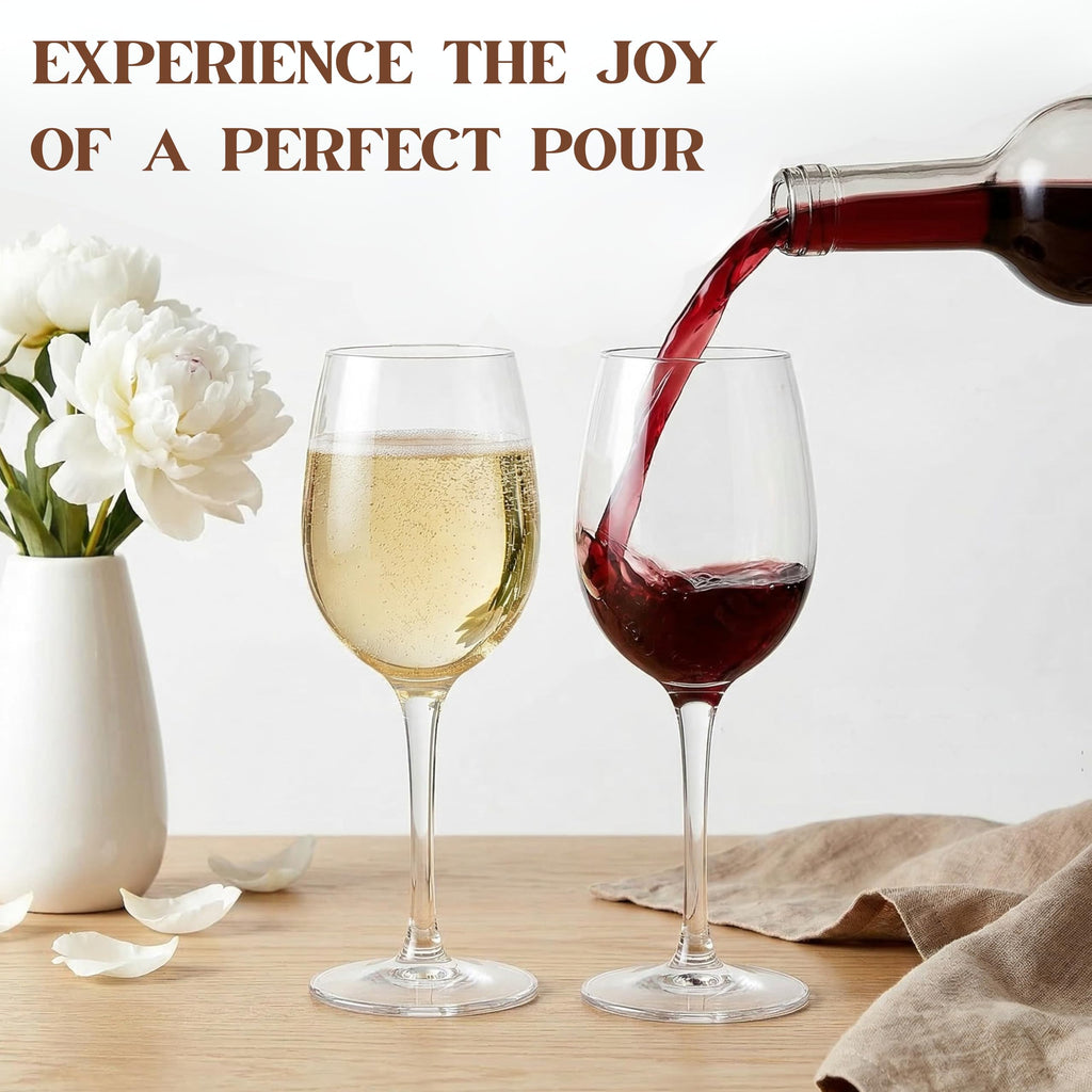 ZEAYEA 4 Pack Unbreakable Stemmed Wine Glasses, 12 oz Plastic Red Wine Glasses, Reusable Champagne Glasses, Outdoor Wine Goblets, BPA-Free Drink Glasses for Party Holiday Wedding Picnic