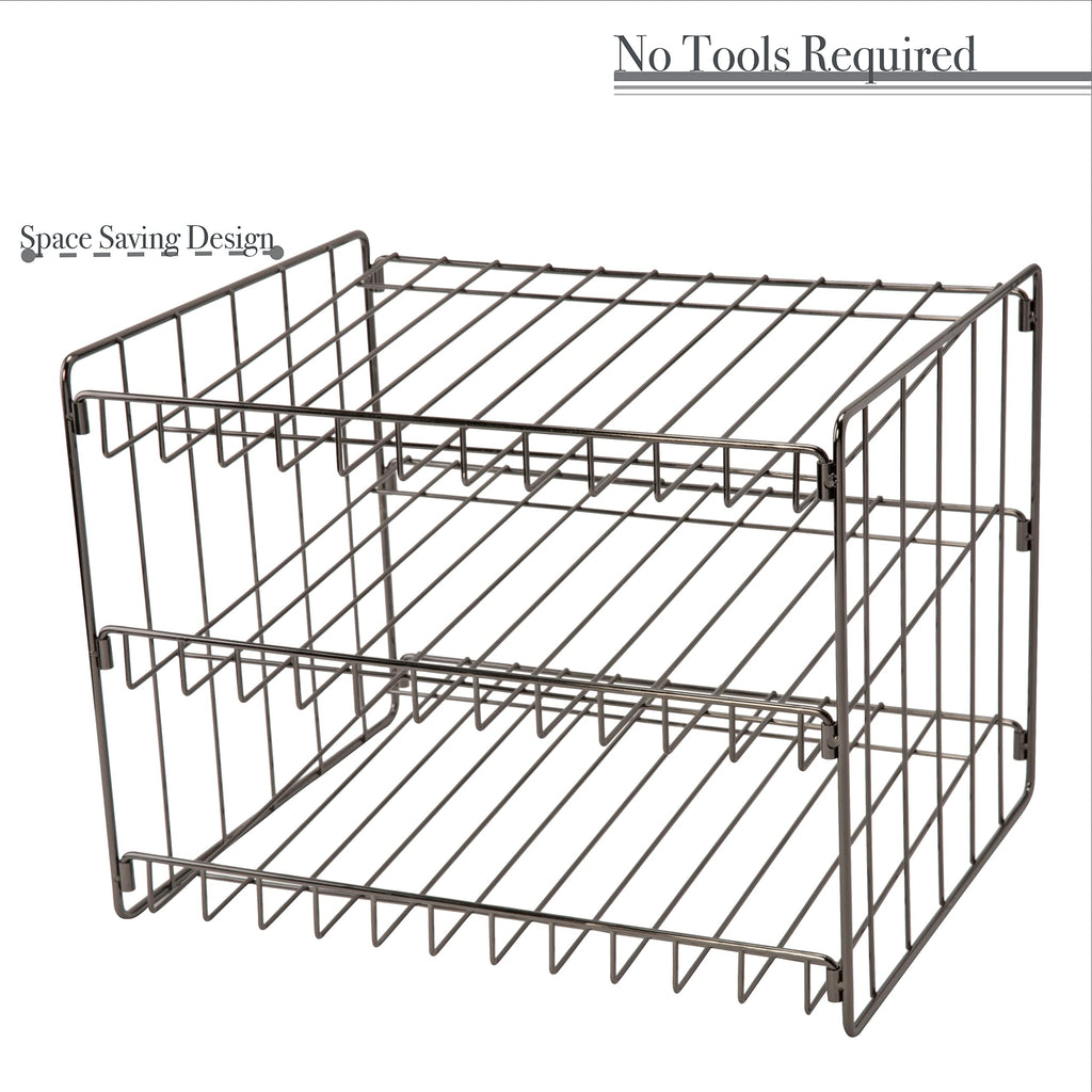 Kitchen Details 3 Tier Can Organizer | Canned Food Storage Rack | Kitchen Cabinet and Pantry Organization | Holds 36 Cans | Space Saving | Onyx