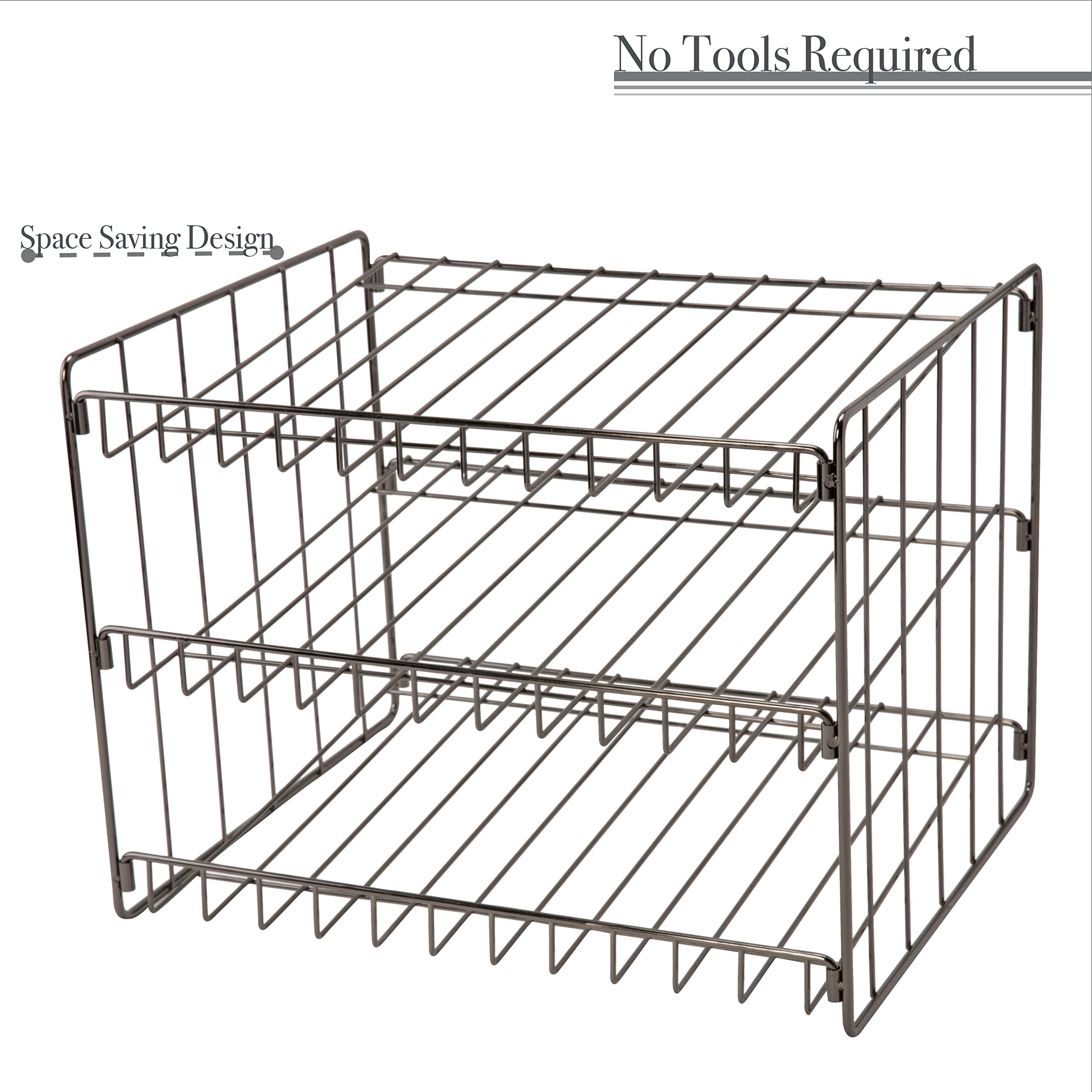 Kitchen Details 3 Tier Can Organizer | Canned Food Storage Rack | Kitchen Cabinet and Pantry Organization | Holds 36 Cans | Space Saving | Onyx