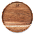 YANGQIHOME Acacia Wood Serving Tray, Round Wooden Platter for Food, Snack, Bread, Cheese, 35 cm Kitchen Serving Tray