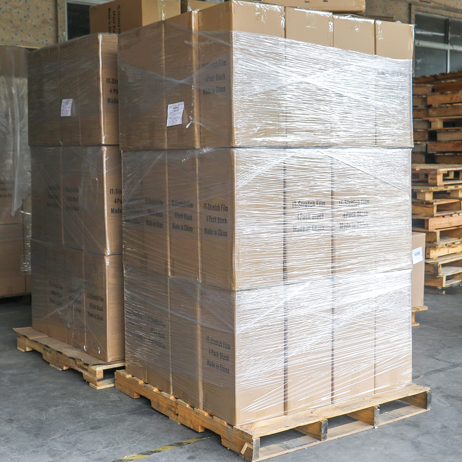 BOMEI PACK Stretch Wrap Film, Plastic Wrap 15 in x 1500ft, 1 Pack with Rotatable Sleeve