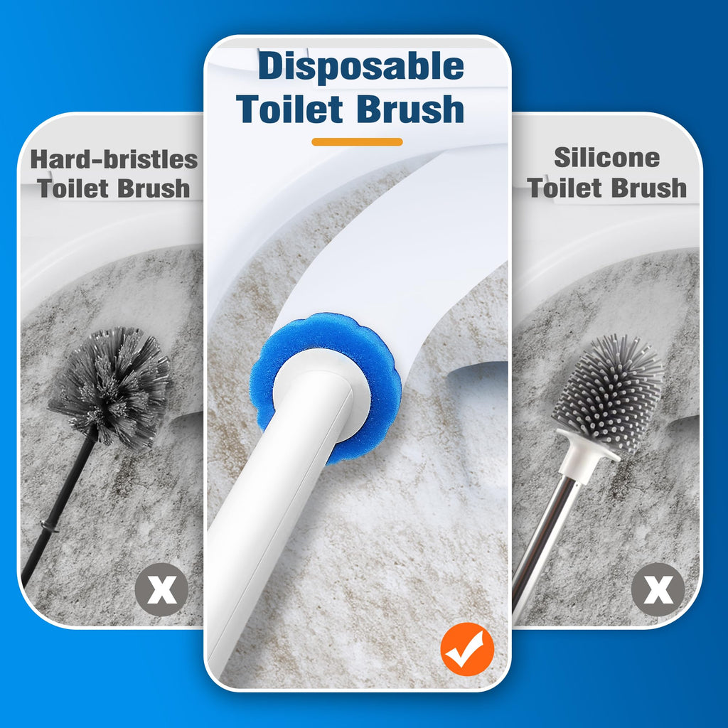 NEWE Disposable Toilet Brush Cleaner Refills 35PCS, Toilet Wand Replacement Heads