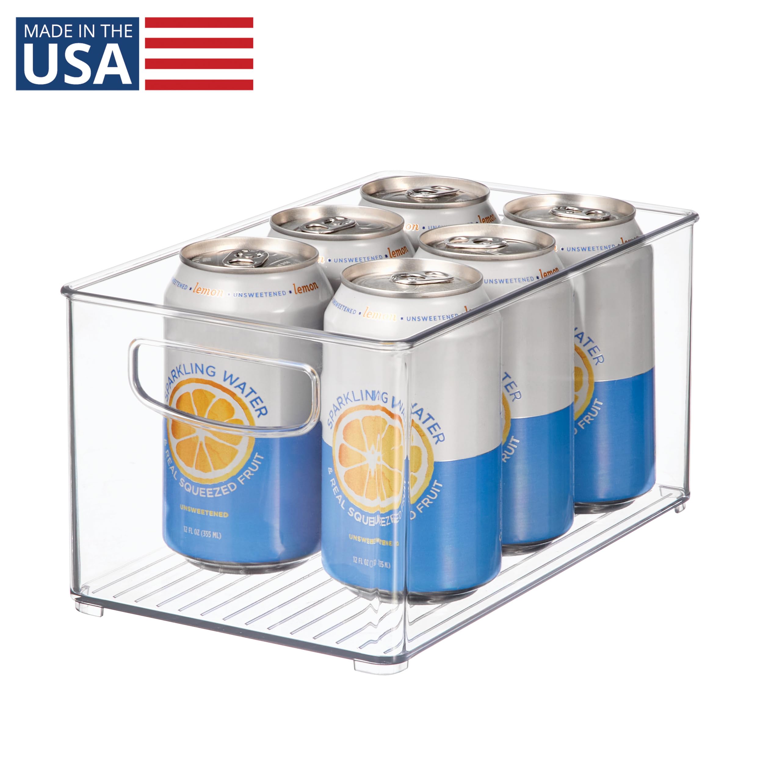 iDesign Plastic Storage Organizer Bin with Handles for Kitchen, Fridge, Freezer, Pantry, and Cabinet Organization, BPA-Free, Large