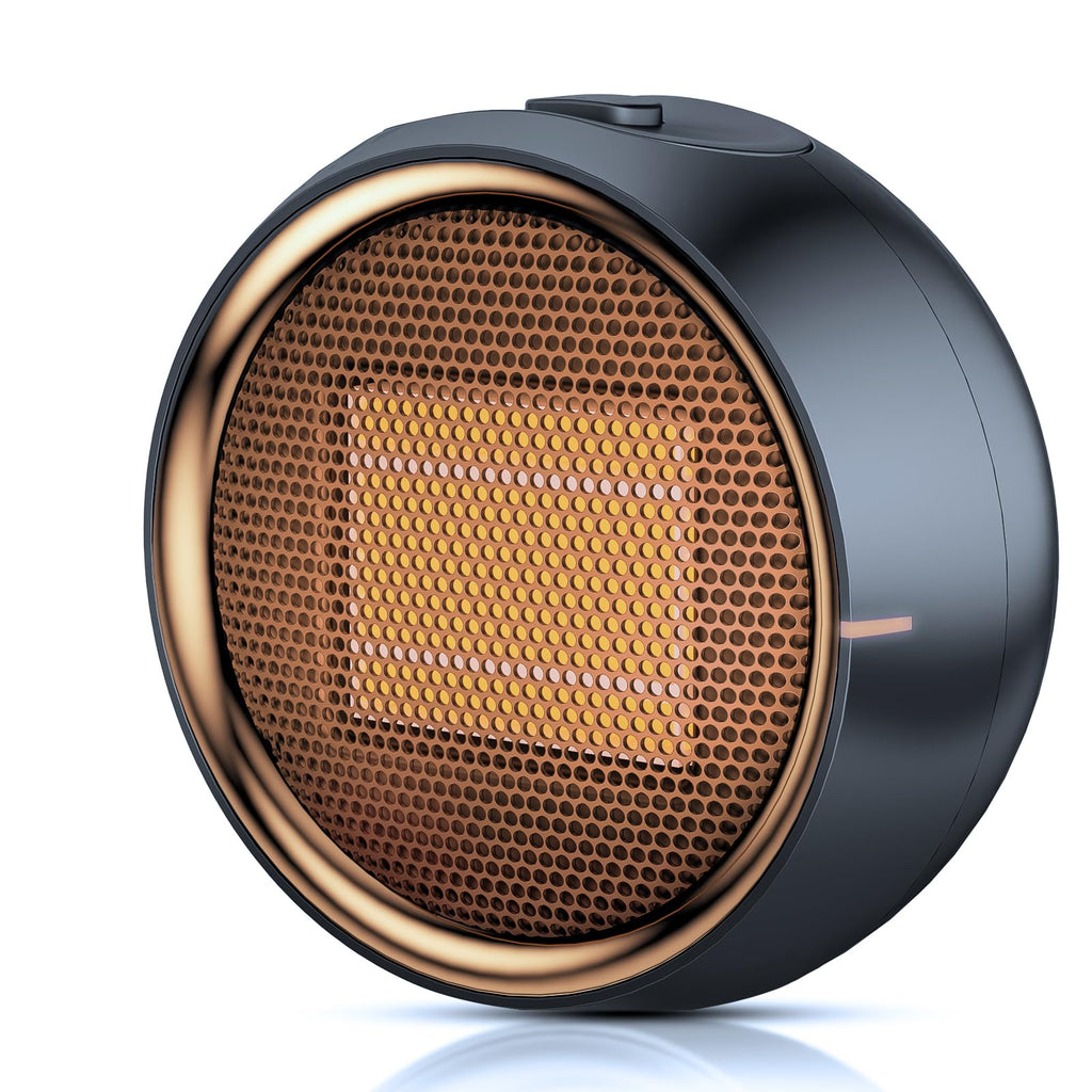 ASNUG Space Heater, Portable Electric Heaters for Indoor Use, PTC Ceramic Small Heater, 2S Efficient Heating, Tip-0ver & Overheat Protection, Quiet Mini Desk Heaters for Bathroom Home Office,Black
