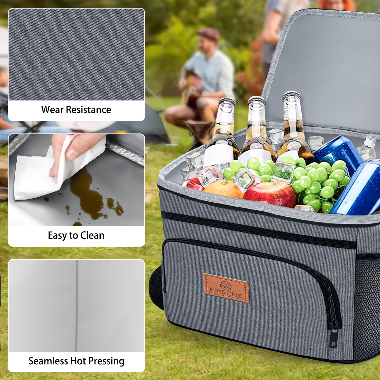 Adtefon Cooler Bag Insulated Large Soft Lunch Bag for Men Women,14L Waterproof Leakproof Portable Lunch Box for Work Office Beach Picnic