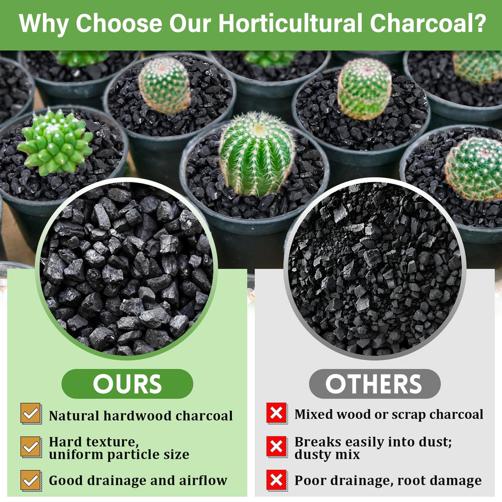 Legigo 2 Quart All Natural Horticultural Charcoal- Activated Hardwood Plant Charcoal for Soil Amendment, Conditioning Bonsai, Succulent, Terrarium Supplies, Indoor Plant Potting Soil
