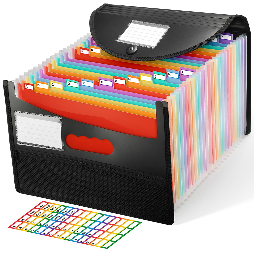 Ceecysaa Expanding File Folders 25 Pockets Accordion File Organizer,High Capacity A4/ Letter Size Filing Organizer, Folders for Document Receipt, Paper Holder with Divider Tab