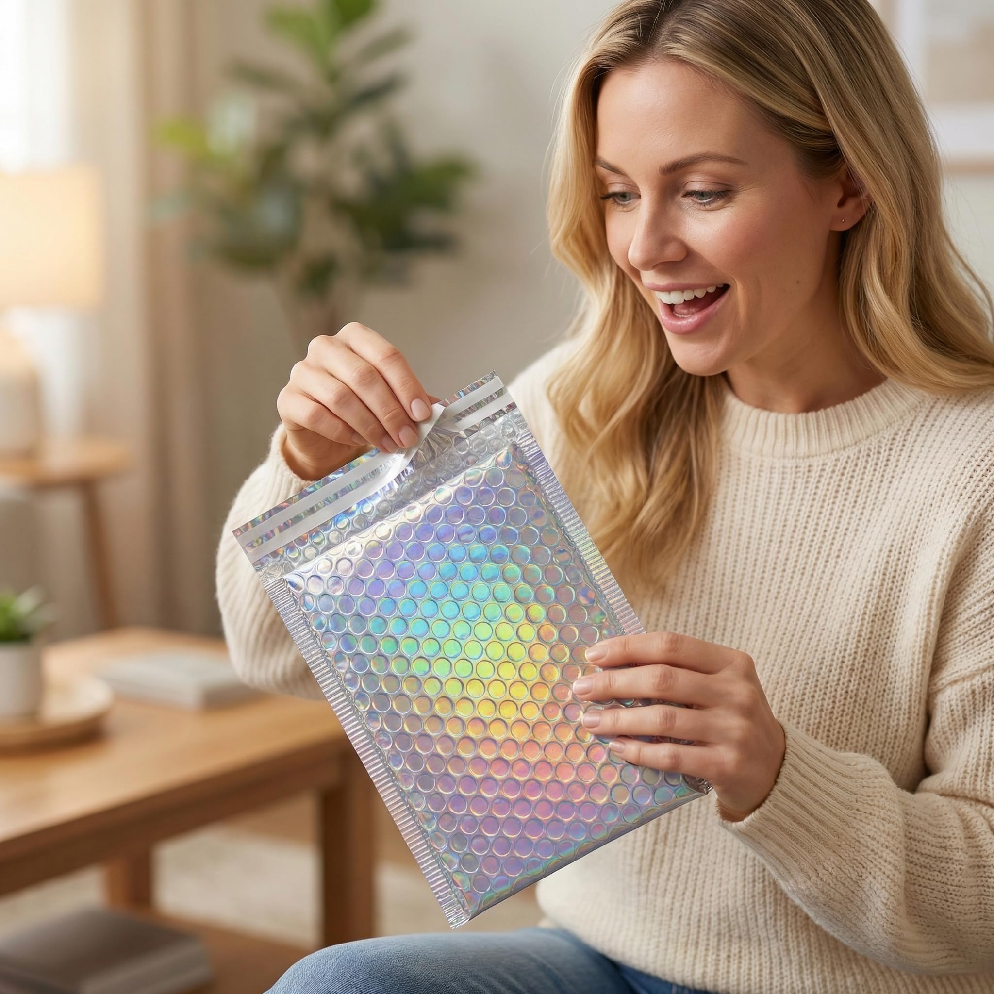 Qneiaym Bubble Mailers 60 Pack Assorted Sizes, 5.1x5.9 Inch (35PCS) 5.9x7.9 Inch (15PCS) 7.9x9.8 Inch (10PCS), Self Seal, Tear Resistant Mailing Supplies for Home & Small Business