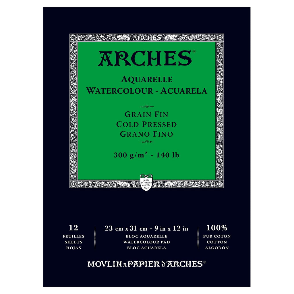 Arches Watercolor Paper Pad, 140 Pound, Cold Press, 9"x12"