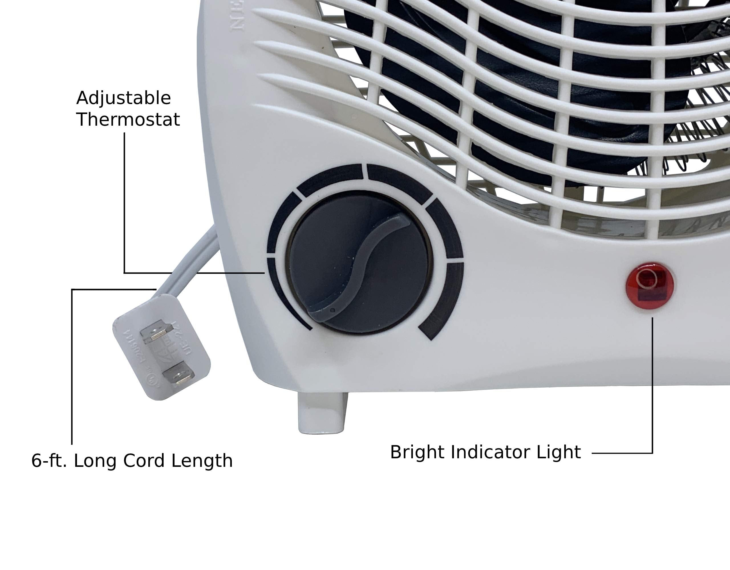 Tooltech® 750-1500-Watt Compact Fan Heater with Adjustable Thermostat
