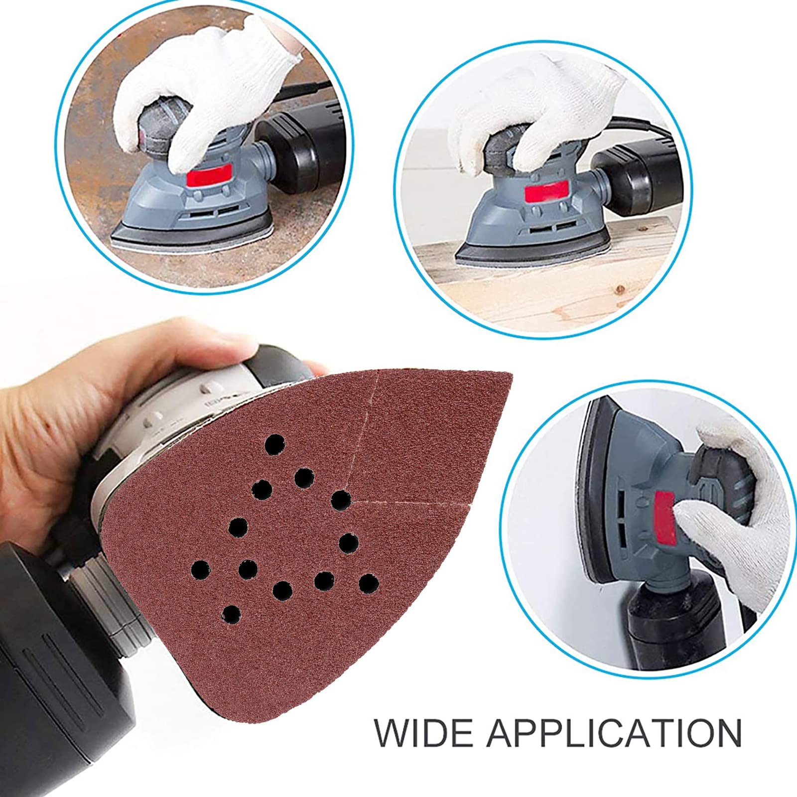 Sanding Pads for Black and Decker Mouse Sanders.50PCS 60 80 120 150 240 Grit Mouse Sandpaper Assortment - 12 Holes Hook and Loop Detail Palm Sander Sanding Sheets Sand Paper