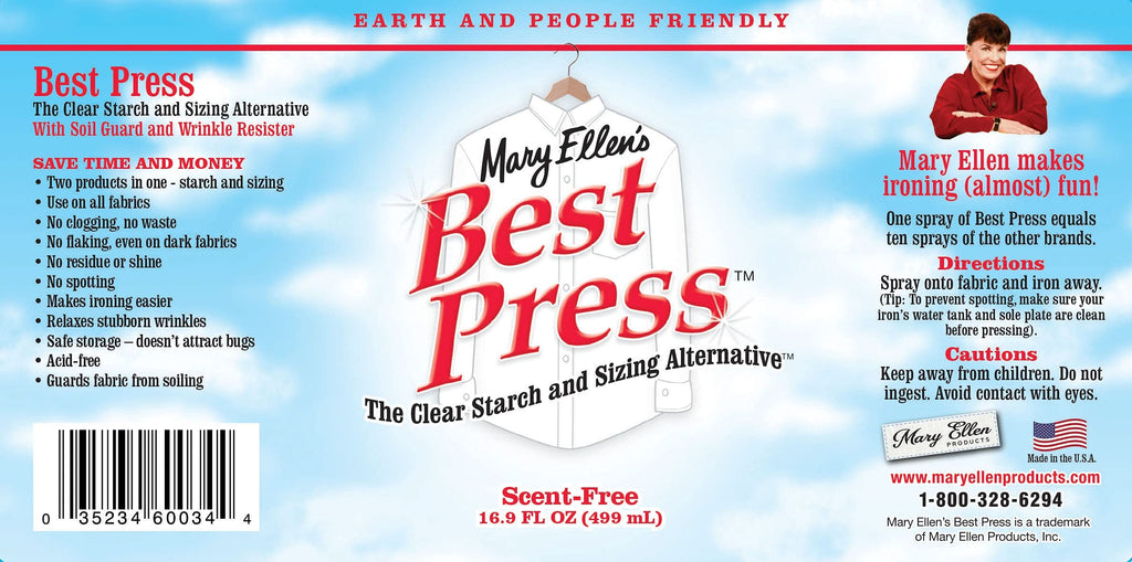 Mary Ellen's Best Press Clear Starch Alternative 16-Ounce, Scent Free