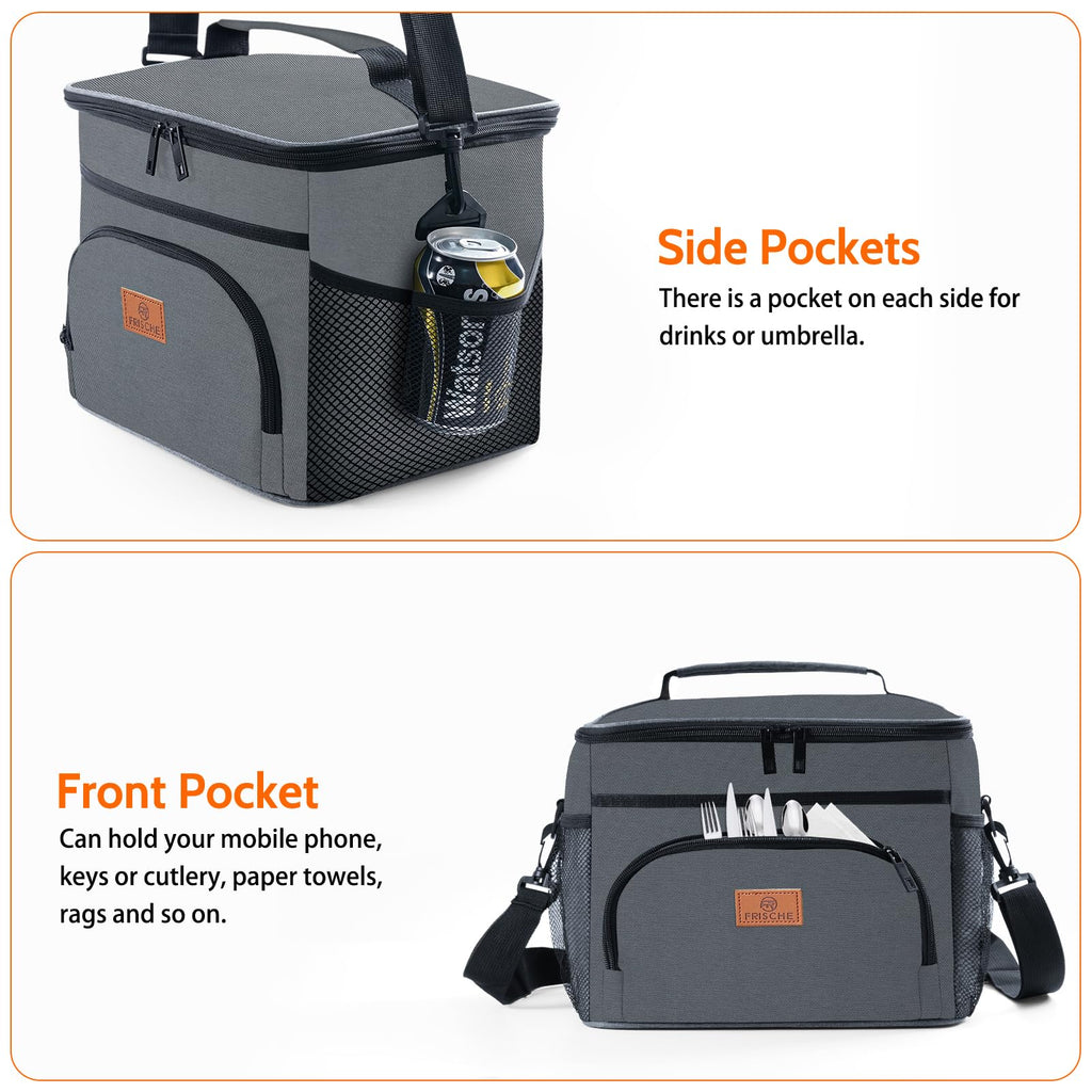 Adtefon Cooler Bag Insulated Large Soft Lunch Bag for Men Women,14L Waterproof Leakproof Portable Lunch Box for Work Office Beach Picnic