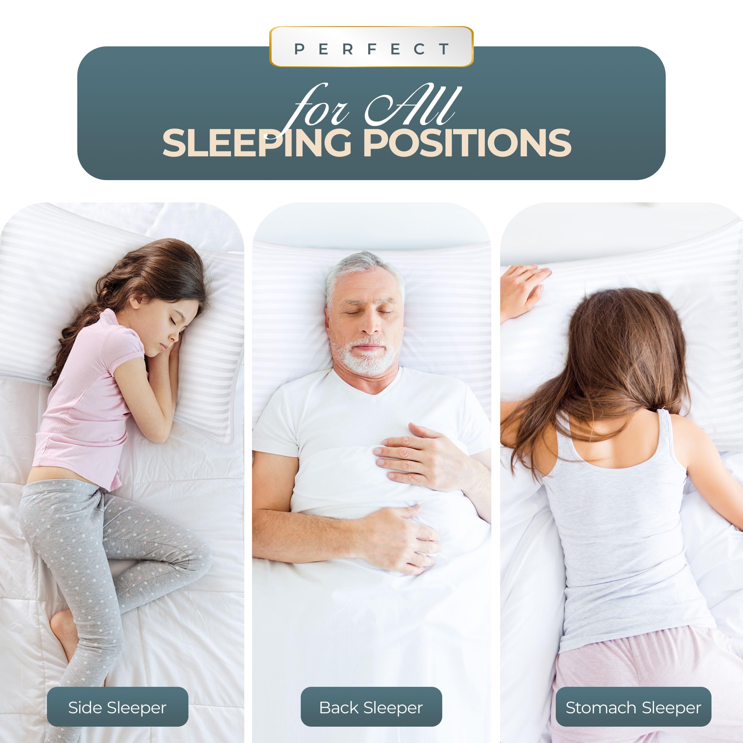 Utopia Bedding Bed Pillows for Sleeping Queen Size, Set of 2, Cooling Hotel Quality, for Back, Stomach or Side Sleepers