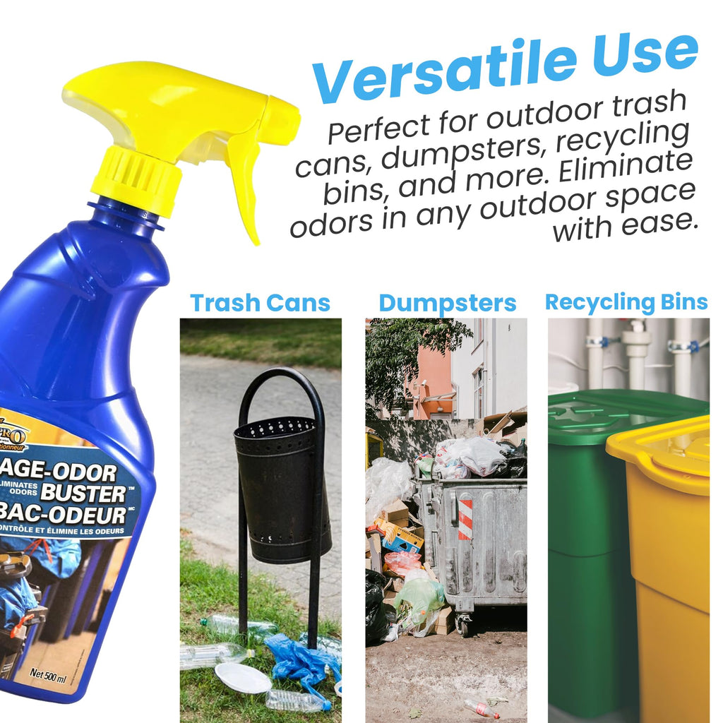 Outdoor Trash Can Odor Eliminator Spray - Freshen and Control Garbage Bin Smells with Ease (500 ml / 16.9 oz)