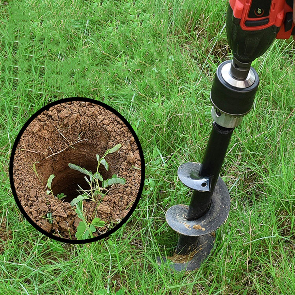 Jayzod Auger Drill bit for Planting 1.6x8.7& 4x12 Garden Auger Spiral Drill Bit,Bulb & Bedding Plant Augers,Plants Drill bit for 3/8” Hex Drive Drill