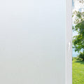 rabbitgoo Window Films for Privacy Frosted Glass Film with Backing Grid Lines Non-Adhesives Privacy Sticker Static Cling Window Covering Decals for Home Office Bathroom Door 60 x 200cm, Pure Frosted