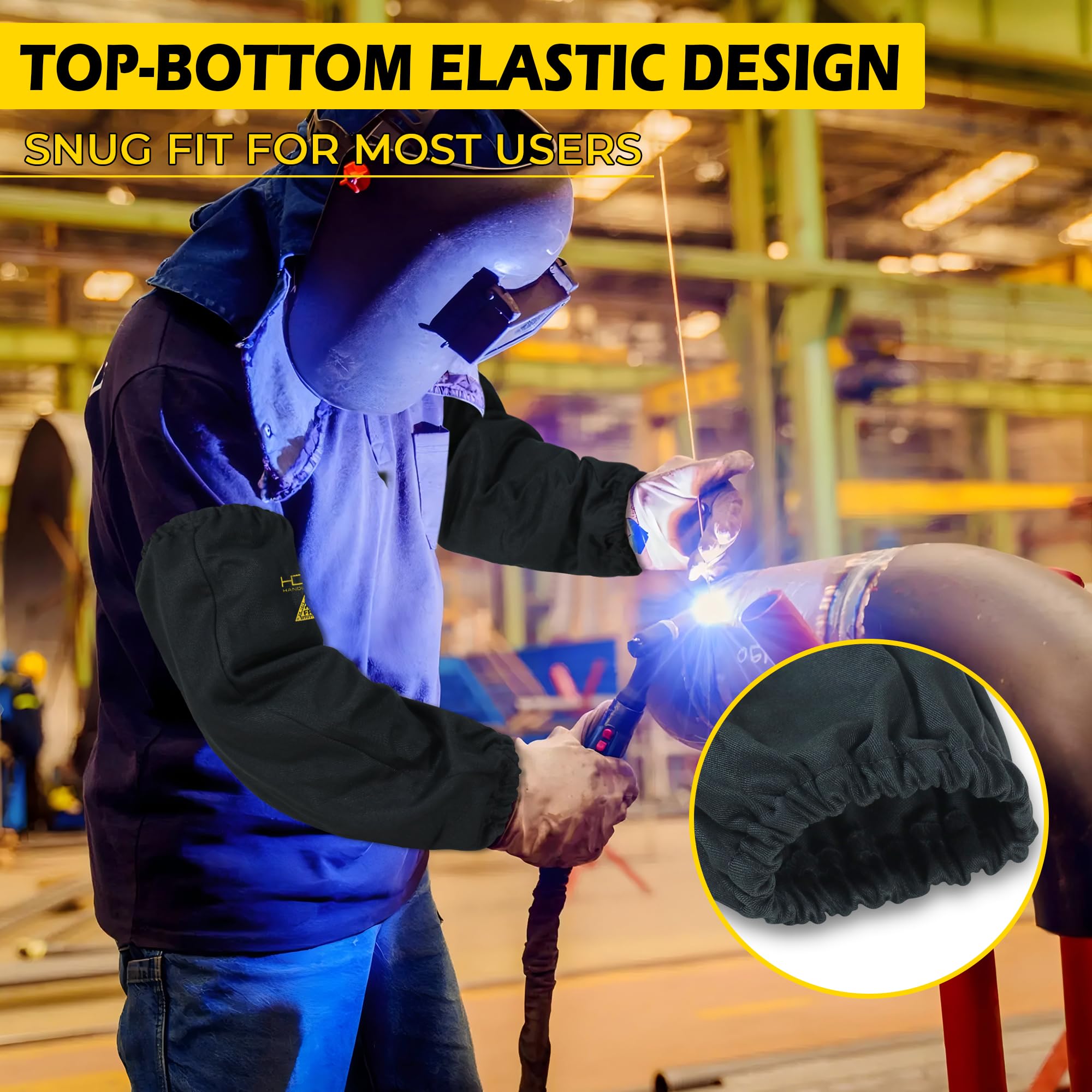 HANDLANDY Flame Resistant Welding Sleeves Arm Protection for Men and Women