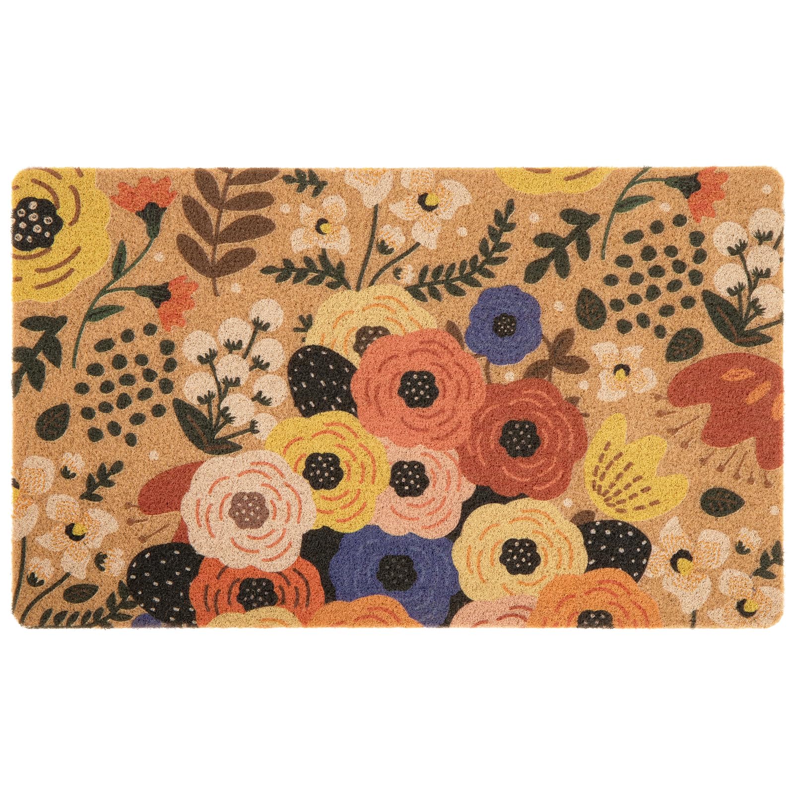 Asrug 17"x30" Hello Door Mat for Front Door,Door Mat for Indoor & Outdoor Entrance, Floral Spring Doormat with Non Slip Backing,Coir Welcome Doormat for Entryway Patio Porch