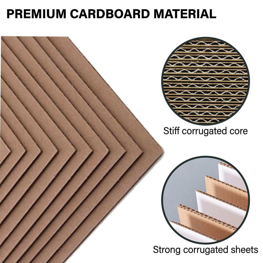 50 Packs 11x17 Inch Corrugated Cardboard Sheets, Premium Brown Kraft Corrugated Pads Cardboard Inserts Bulk Flat for T-Shirts, Shipping, Mailing, DIY Décor and Crafts