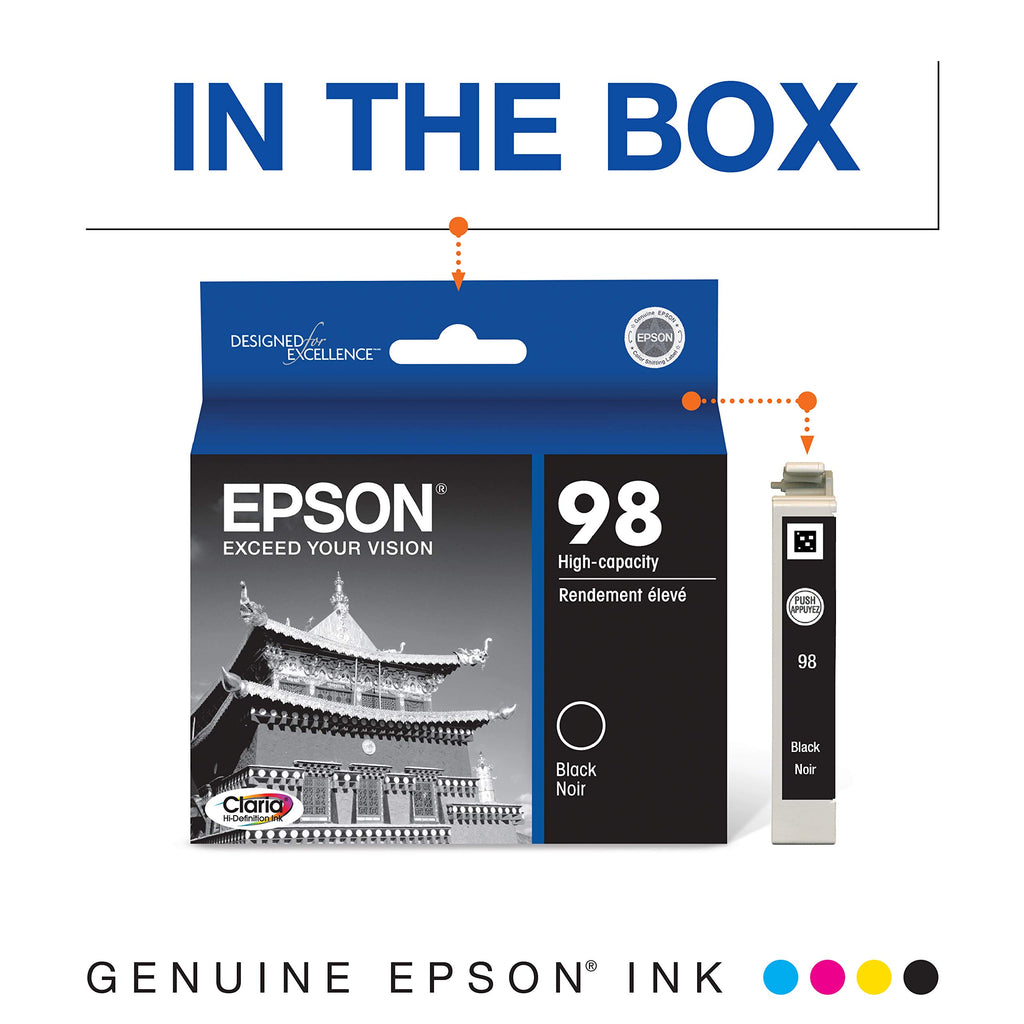 Epson 98 Claria Hi-Definition High Capacity Ink Cartridge, Black (T098120), small