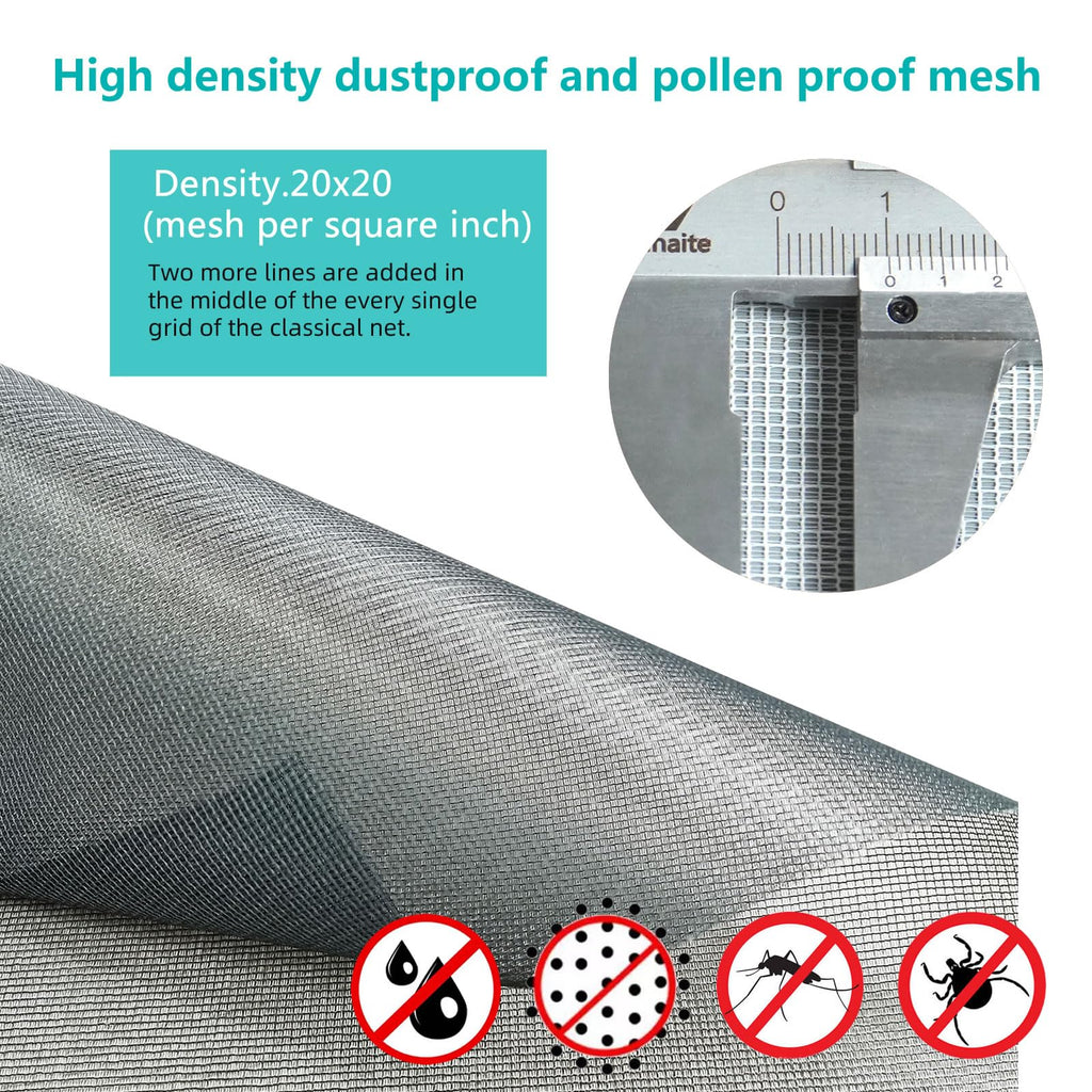 High Density dustproof and Pollen Proof net Screen mesh Used to Replace Screen Windows and Doors (Grey:116"X61"(295X155cm))