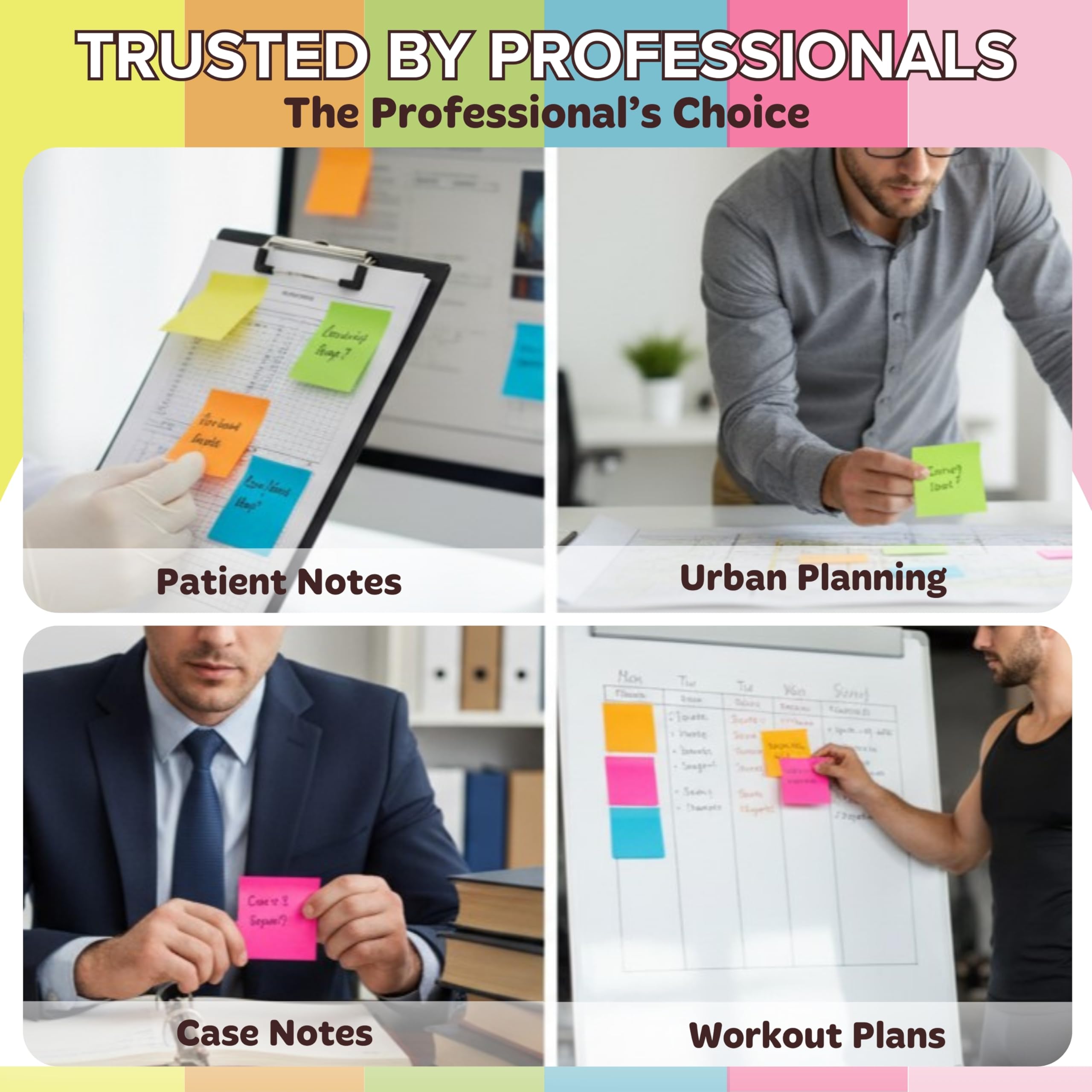 Sticky Notes 3x3 (12 Pads/1200 Sheets) – 2026 Improved Adhesive, Super Sticky & Bright Neon Colors – 1200 Sheets – Ideal for School, Office & Desk Supplies