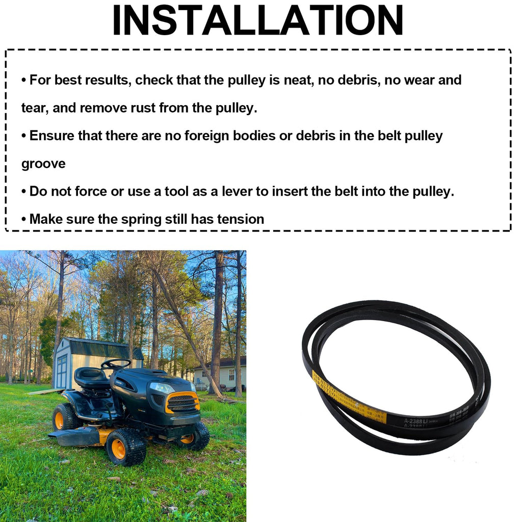 144959 Belt Compatible with Craftsman LT1000 LT2000 LT3000 42'' Lawn Mower,1/2'' X 95'' Premium Belt Lawn Mower Parts,Replace 130801 24690 160855 144959 144959D AYP Sears Roper Poulan Pro