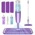 MEXERRIS Spray Mops for Floor Cleaning - Wet Dry Kitchen Floor Cleaning Mop with 2 Refillable Bottle 360°Rotatable Hardwood Mop for Laminate Wood Tiles 3 Microfiber Reusable Pads and 1 Scrubber