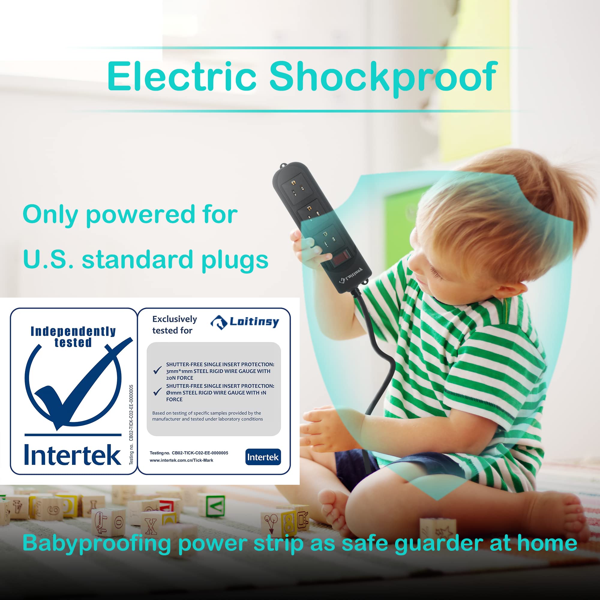 Outdoor Power Bar, Weatherproof Surge Protector, Waterproof Outlet Strip with 3 Outlets, 6.5 FT Extension Cord, Overload Protection and Shockproof, Suitable for Home, Outside