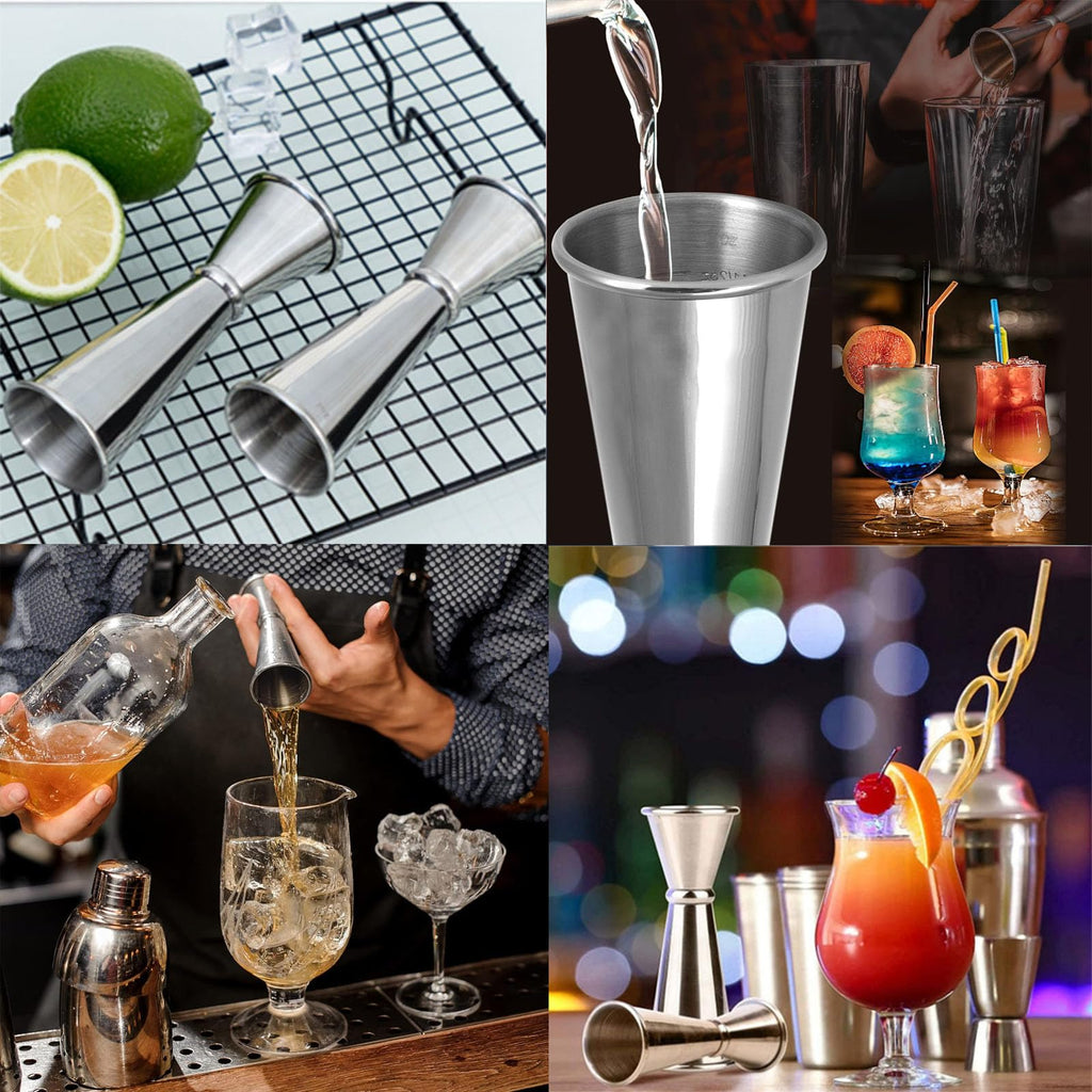Measuring Jigger & Mixing Spoon Set, Cocktail Jigger for Bartending,Bell Jigger with 1oz and 2oz Measuring Marks, Cocktail Measuring Jigger with Cocktail Spoon,Cocktail Mixing Spoon,bar Mixing Spoon