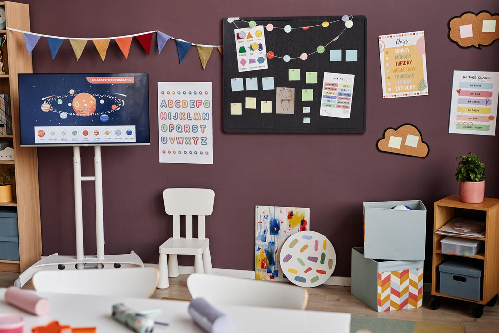 Yunihome Large Bulletin Board - Foldable 24x18 Inches Cork Board Alternative with 20 Push Pins, Self-Adhesive Felt Bulletin Board for Wall, Home Office Classroom Decor