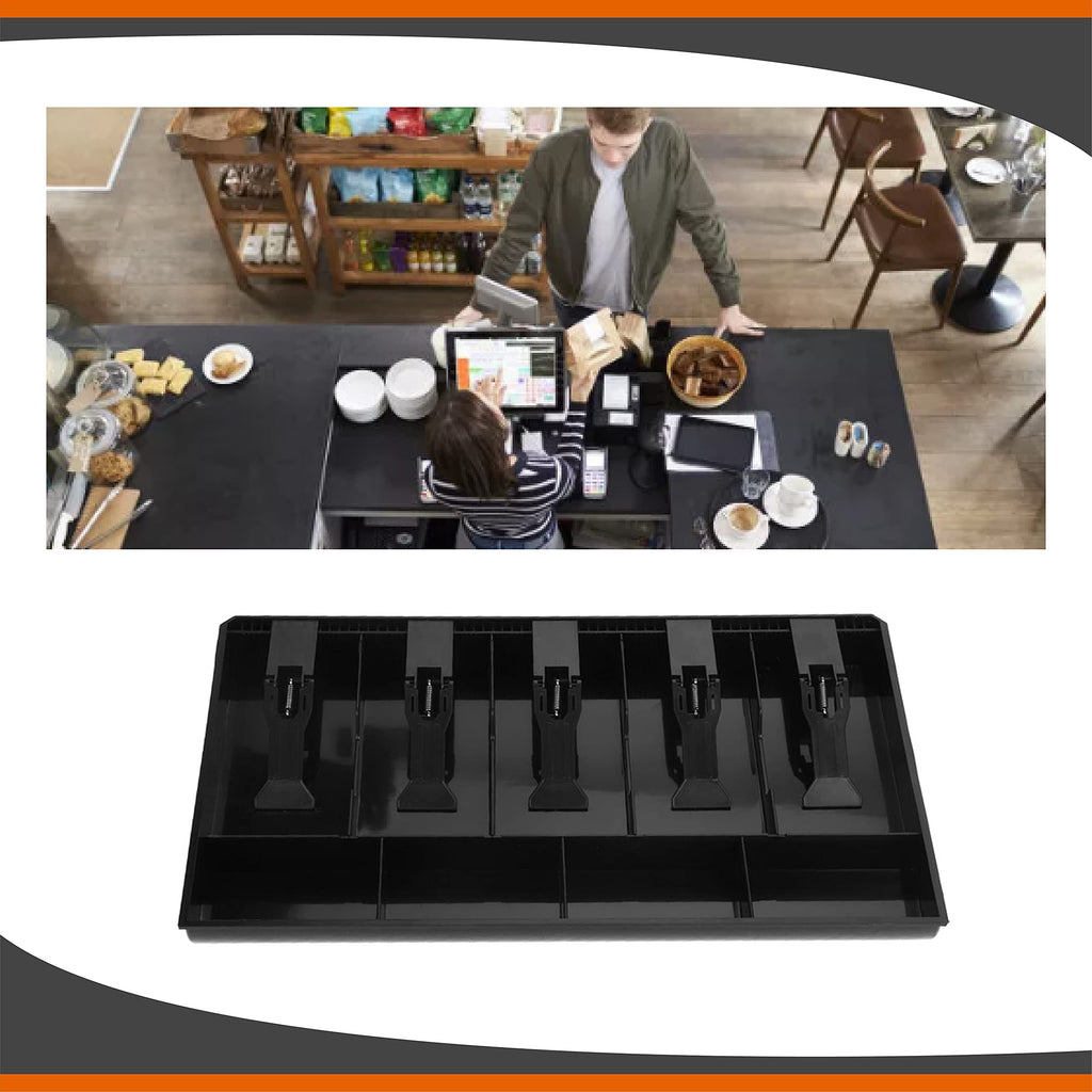 Cash Register Drawer, Insert Tray Five Grids Cash Organize Drawer Register Insert Money Tray Cashier Tidy Storage Cashier Box