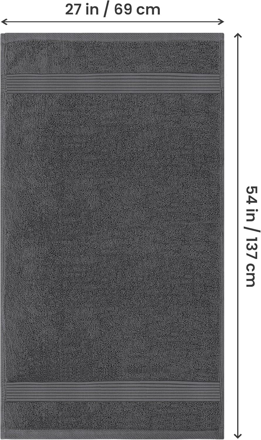 Utopia Towels Premium 100% Combed Ring Spun Cotton Bath Towels, Ultra Soft and Highly Absorbent, 27 by 54 inches, Large Bath Towels, 4 Pack, Grey