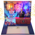 3D Pop-Up Birthday Card with Music & Light – President’s Voice Funny Greeting, Happy Birthday Song & Blow-Out Candle Effect – Unique Gift for Him & Her