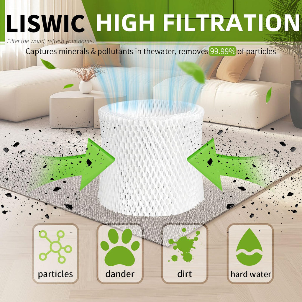LISWIC 3Pack Humidifier Wicking Filters for Honeywell, Compatible Part # HAC-504AW / HAC-504, Filter A