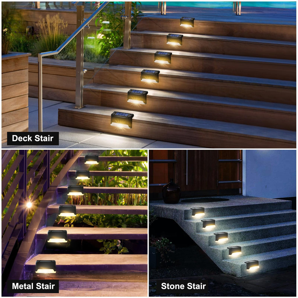 16 Pack Solar Lights Outdoor Waterproof, Solar Step Lights for Decks Pathway Yard Stairs Fences (Warm White)